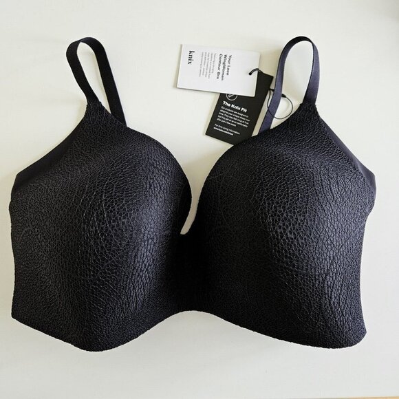 KNIX Lace Wireless Seamless Bra Black Adjustable Straps Your Lace WingWoman 8+ - Picture 5 of 11